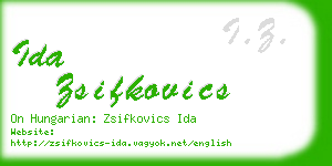 ida zsifkovics business card